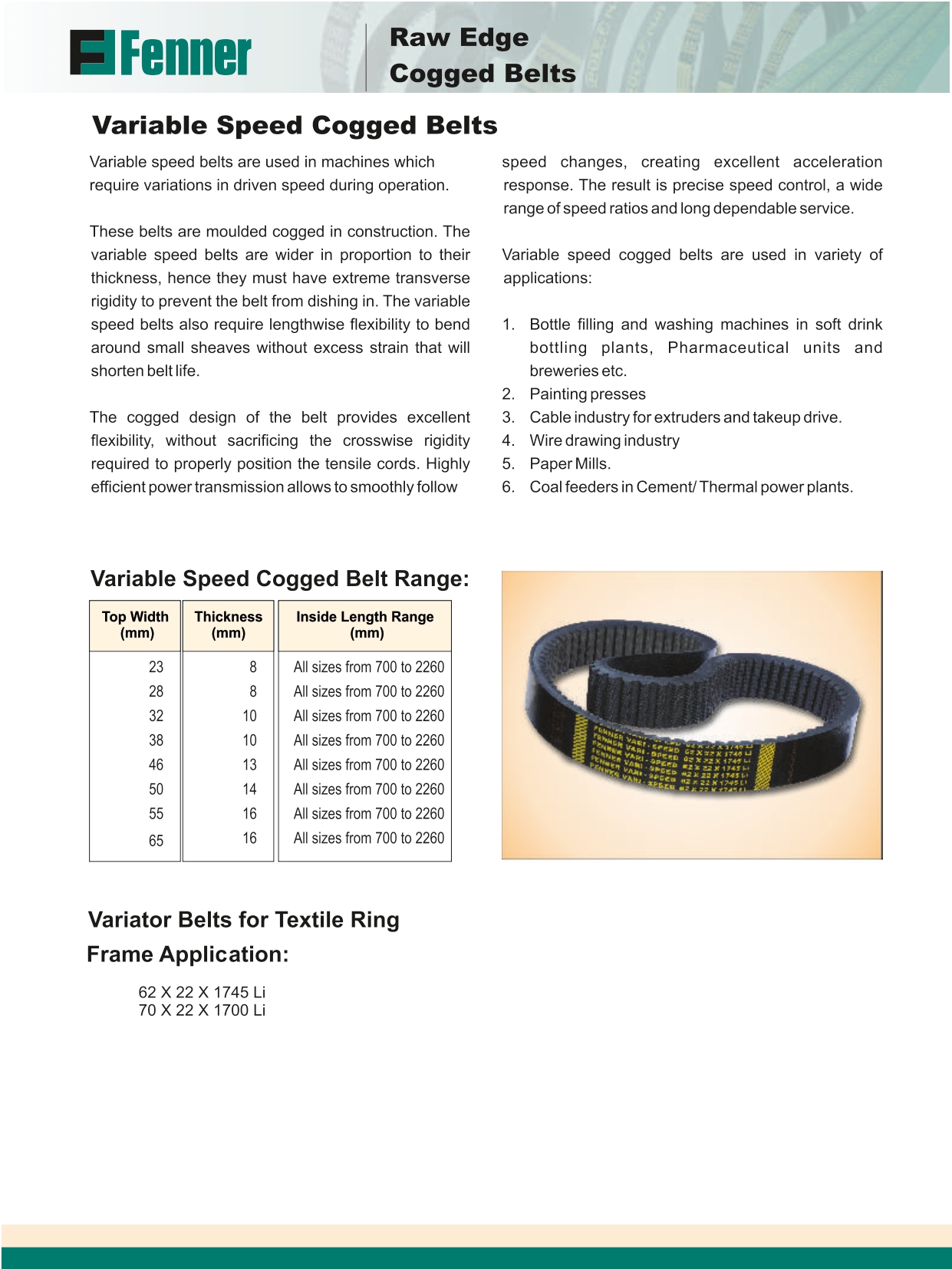 Industrial Belts Dealer In Coimbatore